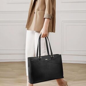 LOVEVOOK Laptop Tote Bag for Women 15.6 Inch Waterproof Leather Computer Bags